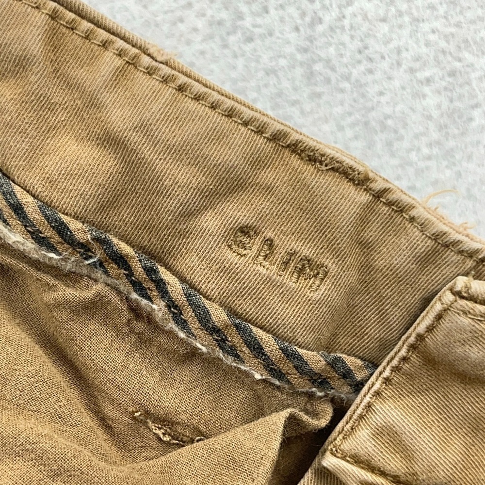 American Eagle Pants Men 32x34 Brown Khaki Chino Slim Fit Straight Leg Dress - Picture 11 of 13